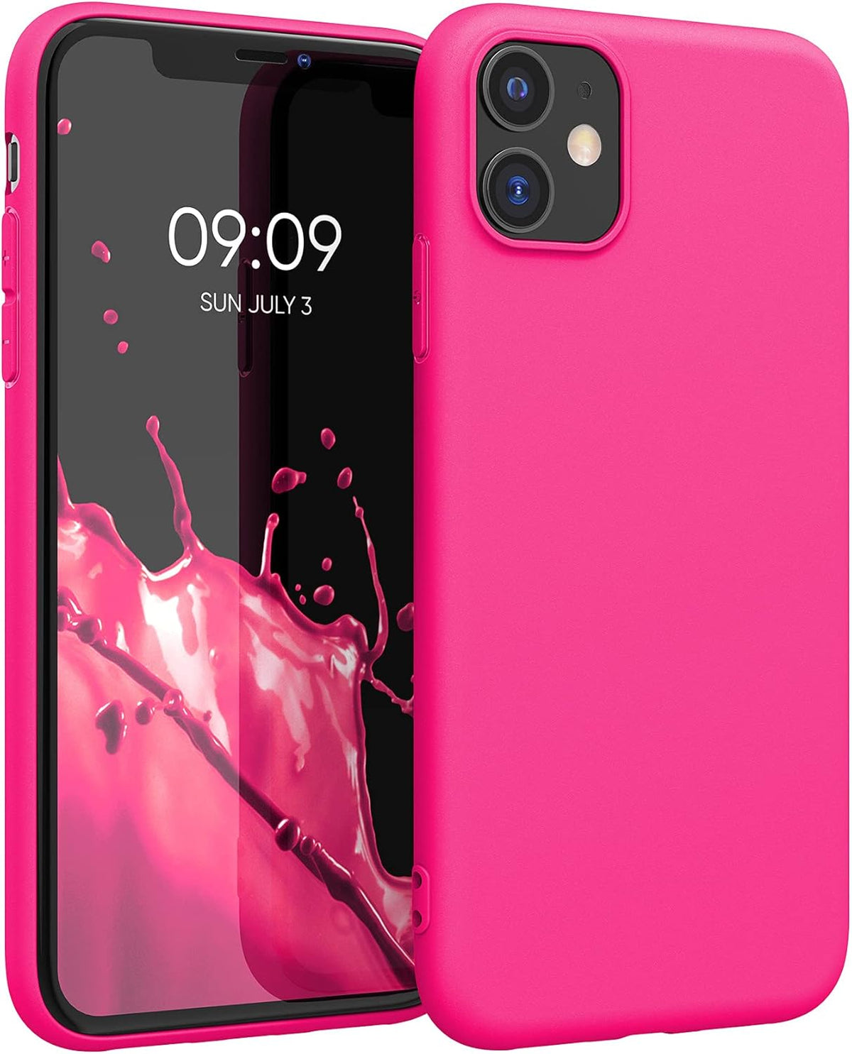 kwmobile Soft Slim Protective TPU Case for Apple iPhone 11 - Neon Pink