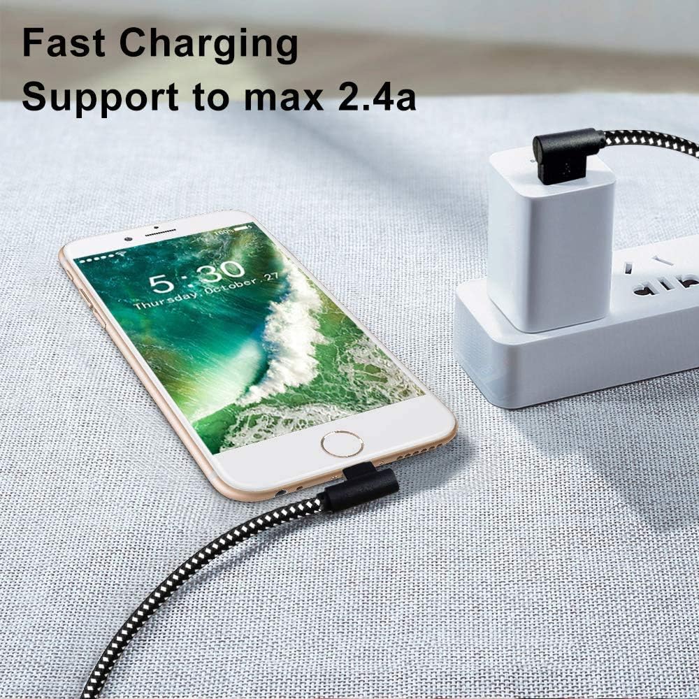 Made for The Game Connecting Cable, [3-Pack] 6ft Durable 90 Degree Fast Charging Cable for iPhone 12/Xs