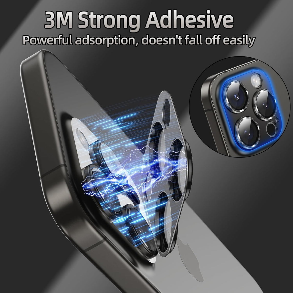 Korecase iPhone 15 Pro Max/Pro Camera Lens Protector, 9H Tempered Glass, Aluminum Alloy, Drop Protection, Anti-Scratch.
