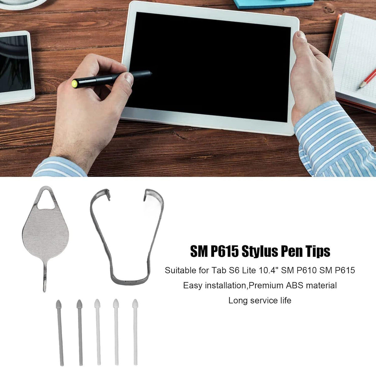 20x Replacement Touch Stylus Tips for Galaxy Tab S6 Lite 10.4" SM P610 P615, Includes 4 Tweezers, 4 Ejector Pins