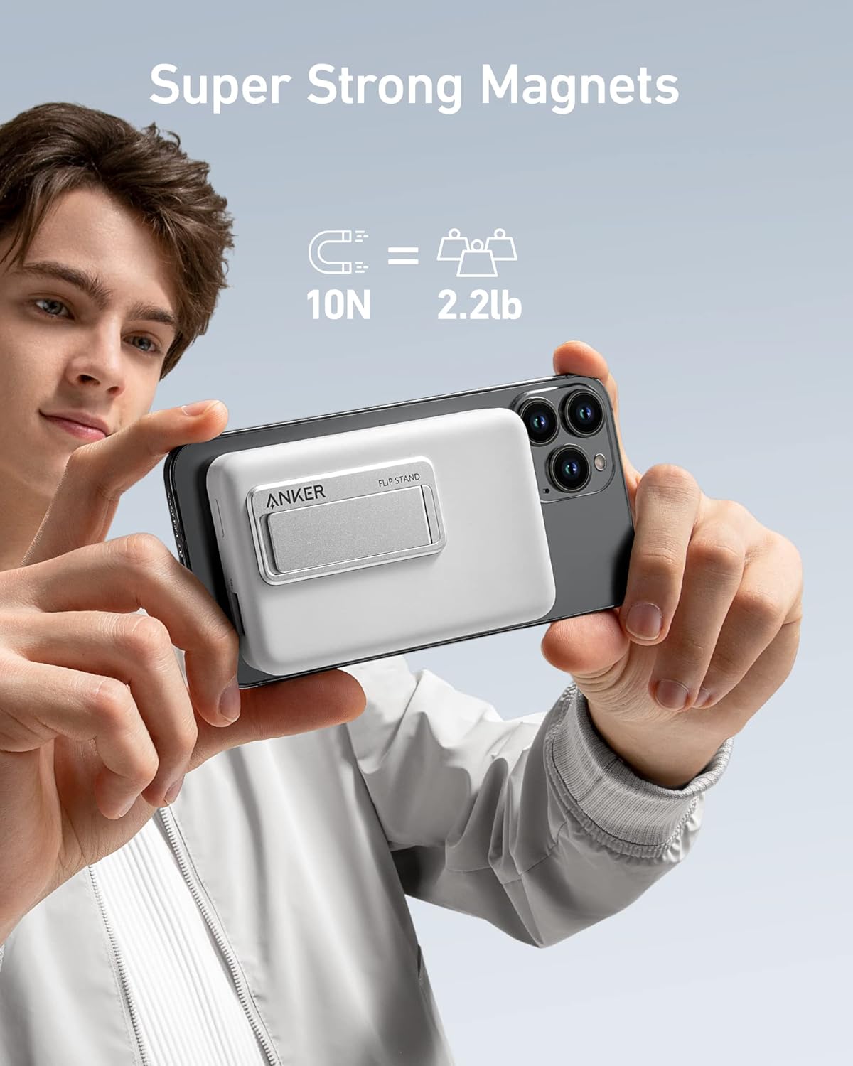Anker 633 Magnetic Battery, 10,000mAh Foldable Wireless Portable Charger, 20W USB-C Power Delivery Power Bank with Stand, Magsafe-Compatible for iPhone 16/15/14/13/12 Series
