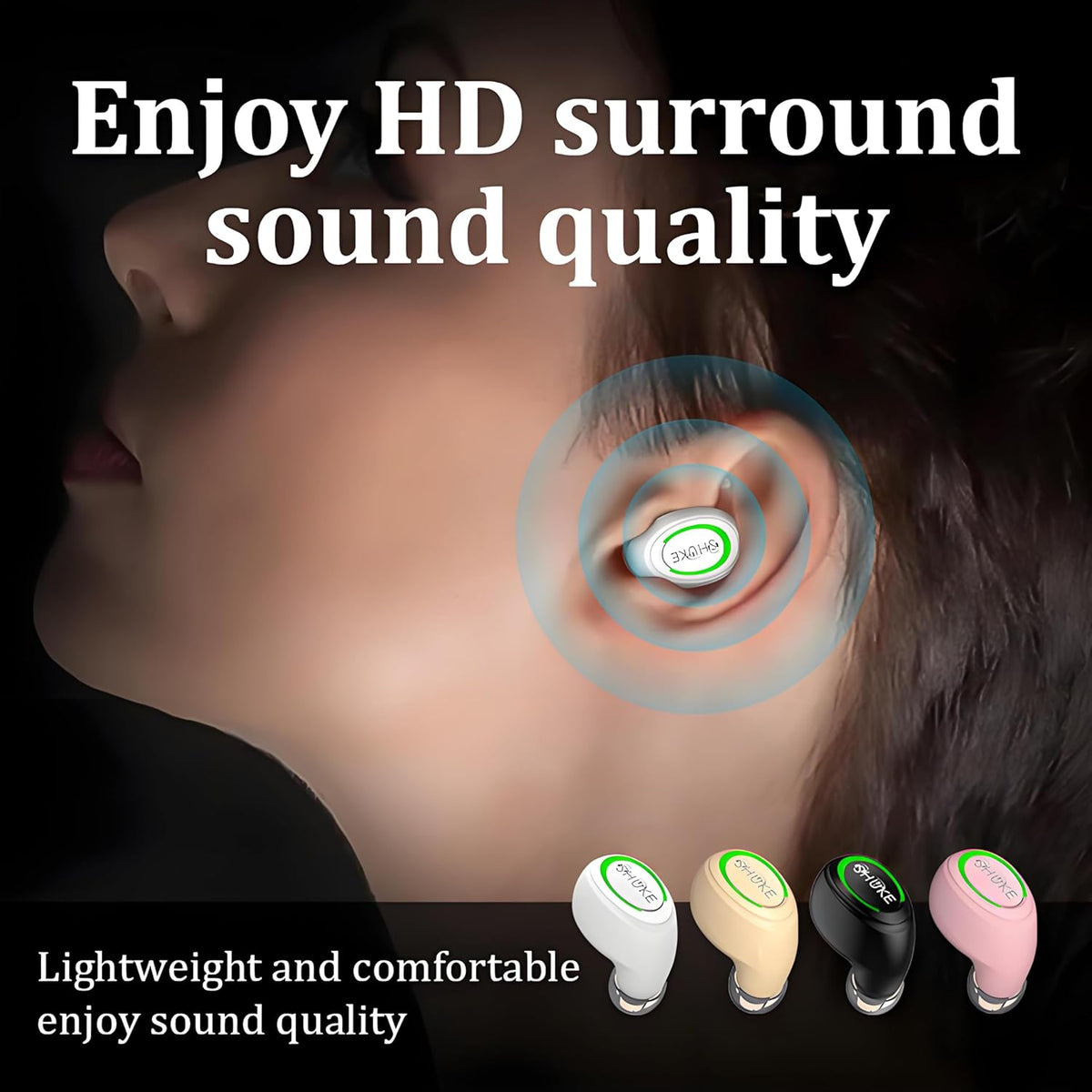 Headset Single Wireless Bluetooth Earbud with Mic, Lightweight in-Ear for Android, iOS & Laptop, Ideal for Office