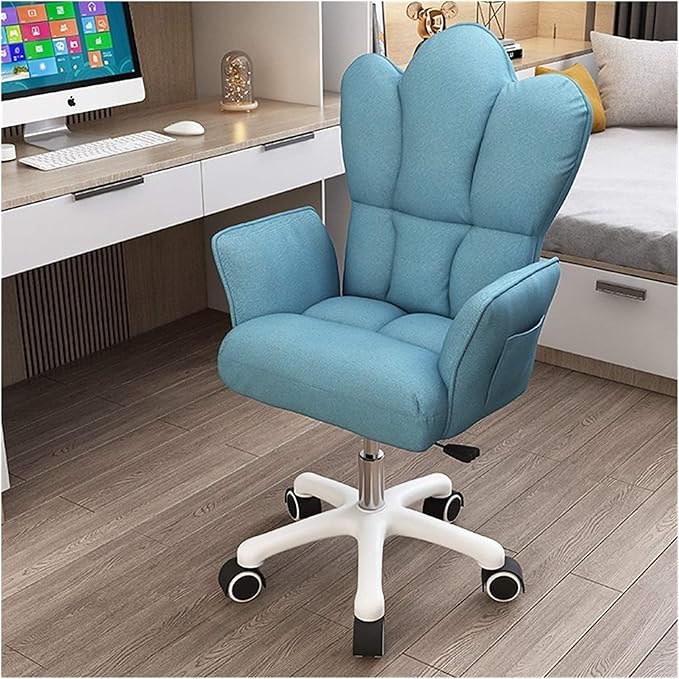 Katzowen Home Office Chair Dwelling backrest Gaming Chair Reclining Swivel Chair Simple Lift Cute Group Chair Faineant Learning (Color : Khaki)