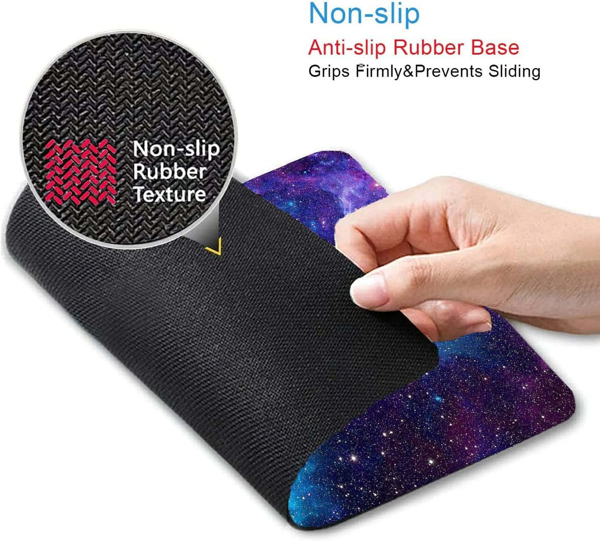 Gaming Mouse Pad,Galaxy Stars Mouse Pad,Mouse Mat Square Waterproof Mouse Pad Non-Slip Rubber Base Mousepad for Office Laptop, 9.5"x7.9"x0.12" Inch