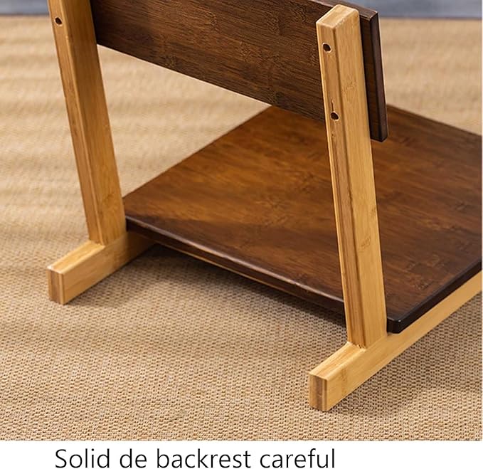 BTZHY Floor Chair Wooden Floor Chair Portable Footless Chair with Backrest Tatami Chair Home Windowsill Lazy Person Reclining Chair Outdoor Indoor Reclining Chair(Walnut)