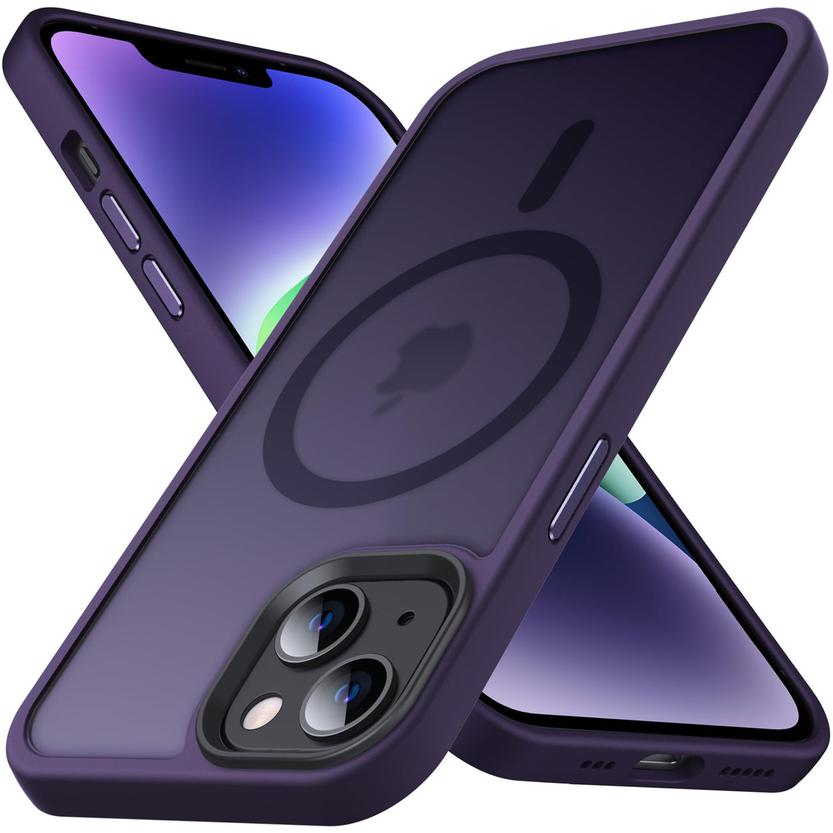 Anqrp Magnetic Shockproof For Iphone 15 Case, [Fit For Magsafe] [Military-Grade Drop Tested] Soft Silicone Slim Anti-Scratch Cas