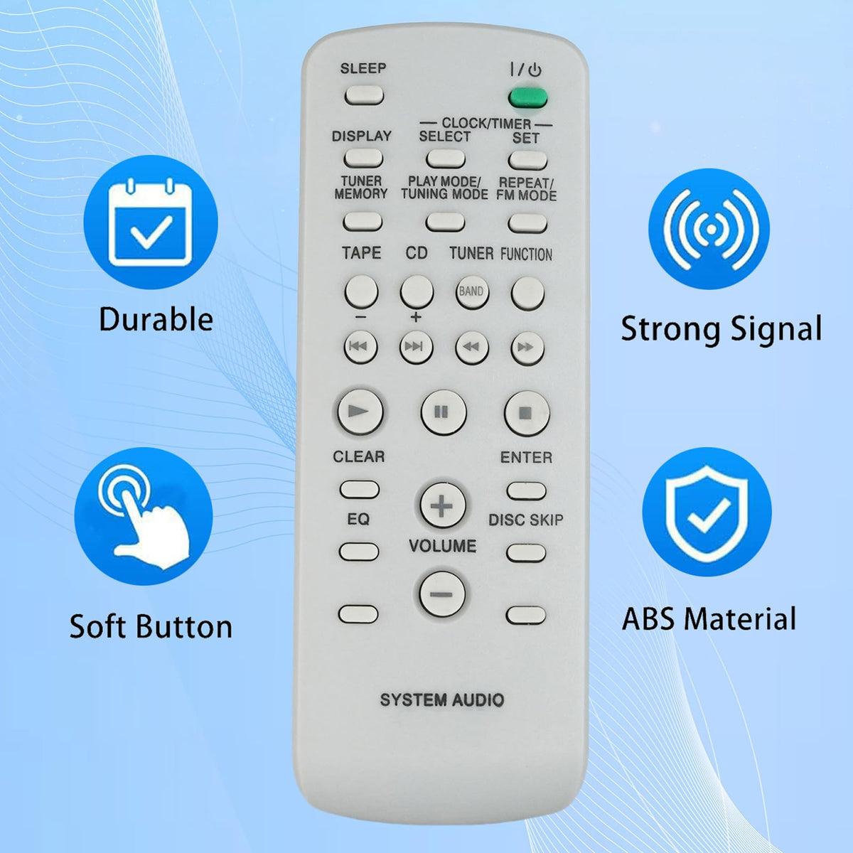 Replacement Remote Control for Sony RM-SC50 MHC-RG295 HCD-RG295 MHC-GX470 HCD-GX470 MHC-GX570 HCD-GX570 Micro Hi-Fi Component System