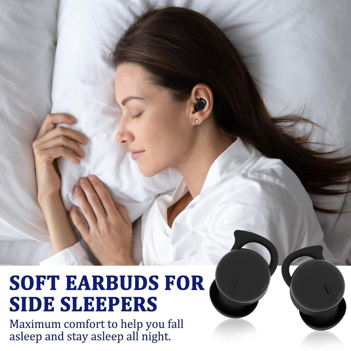 Piegricdiat Invisible Sleep Headphones,Sleep Earbuds for Side Sleepers,Small Comfortable Fit Noise Blocking Sleep Earbuds,Bluetooth 5.3 Wireless