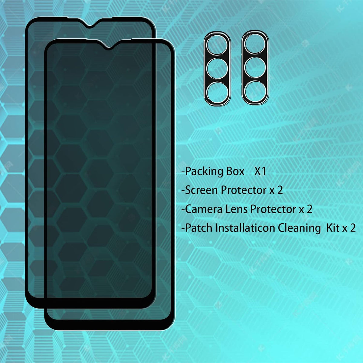 [2+2 Pack] Privacy Screen Protector for Samsung Galaxy A14 5G (2 Pack) Front Tempered Glass + (2 Pack) Camera Lens