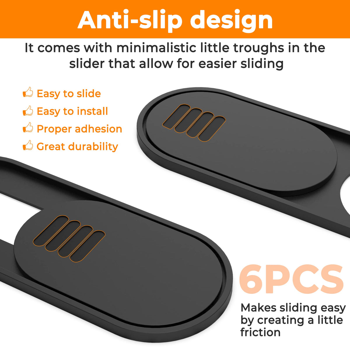 Trobing Laptop Camera Cover Slide [6 Pack], Ultra Thin Webcam Cover for Laptop, Computer, MacBook, Tablet, iPhone 8/7/6 Plus, Protect Your Privacy