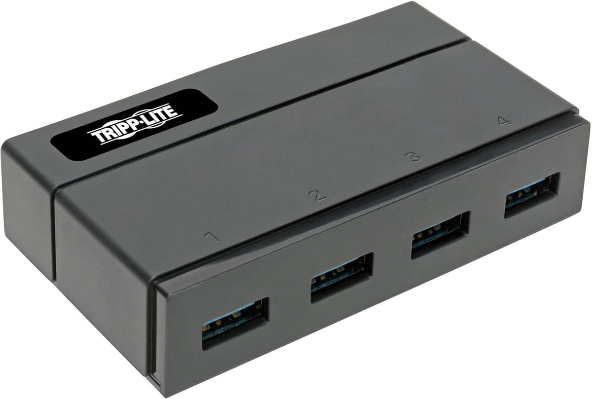 Tripp Lite 4 Port Powered USB Hub, USB 3.0, 2.4A, USB-A Ports, Black (U360-004-2F)
