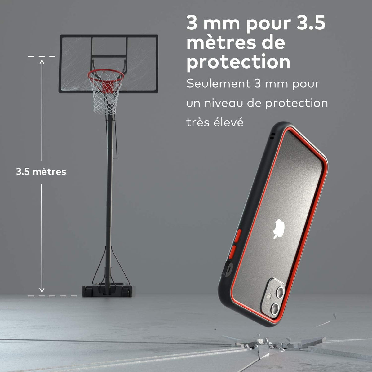 RhinoShield Bumper Case for iPhone 12 Pro Max, CrashGuard NX, Shock Absorbent Slim Design, Black