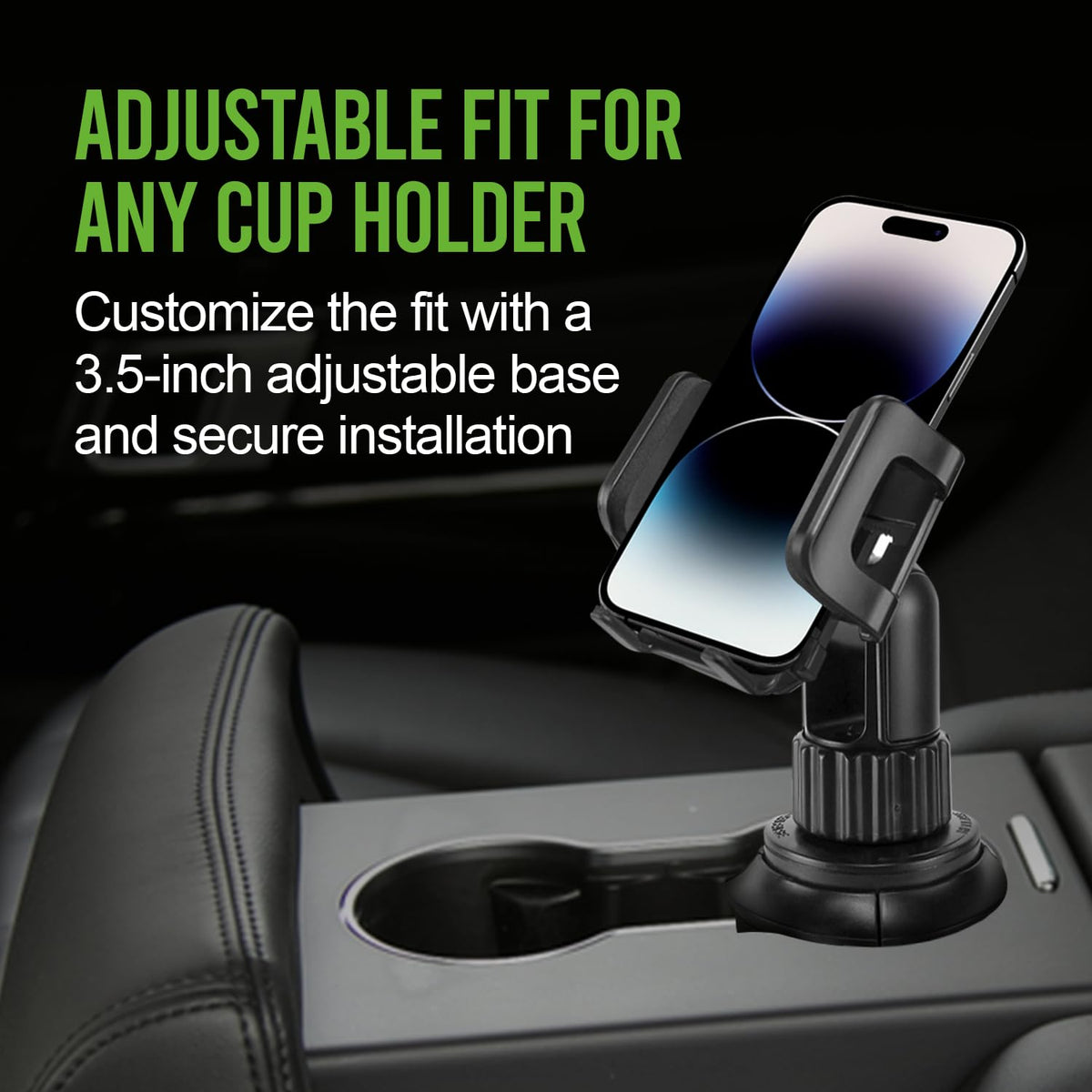 Cellet Car Cup Holder Phone Mount, Phone Holder Mount Cradle Universal Adjustable Compatible for Apple iPhone, Samsung Galaxy, Moto, Google Pixel