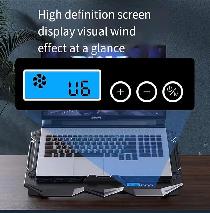 Laptop Cooling pad for Asus Vivobook S 14 Flip TP3402 Gaming laptops Laptop Cooler with 4 Fans LCD Display Screen 4 Height 2 USB-A Port Laptop Stand