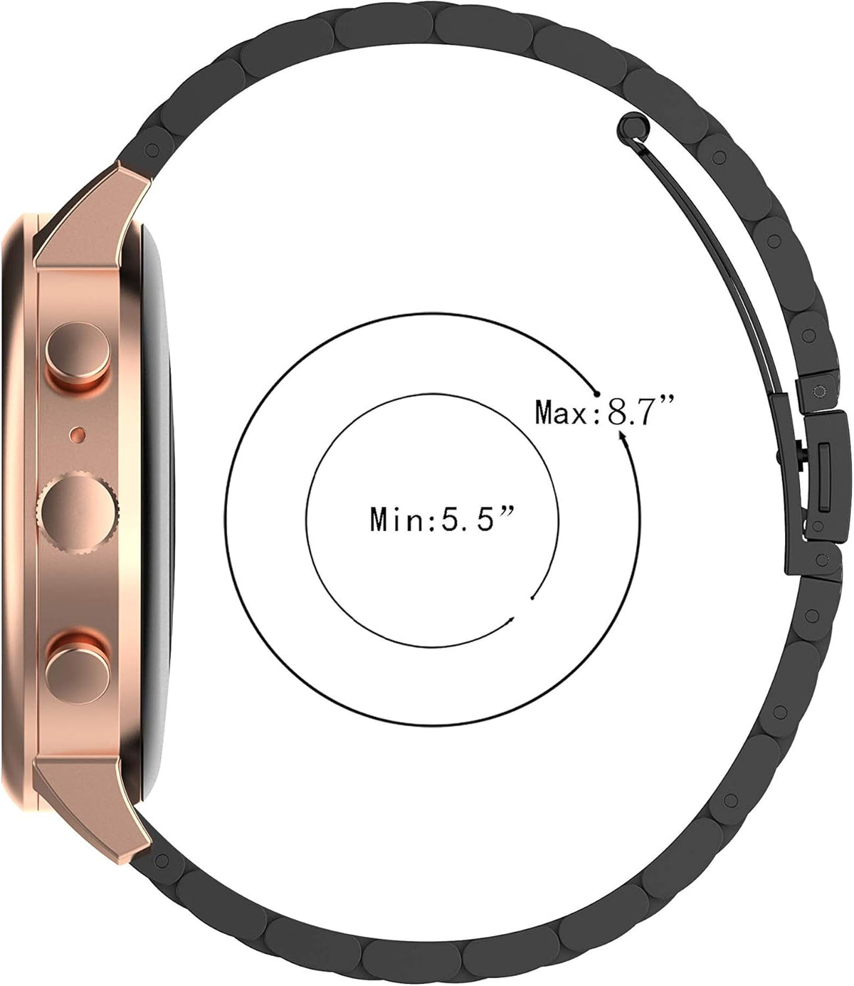 FitTurn Bands Compatible with AIKELA Smartwatch, Stainless Steel Replacement Strap Buckle Metal Wrist Band