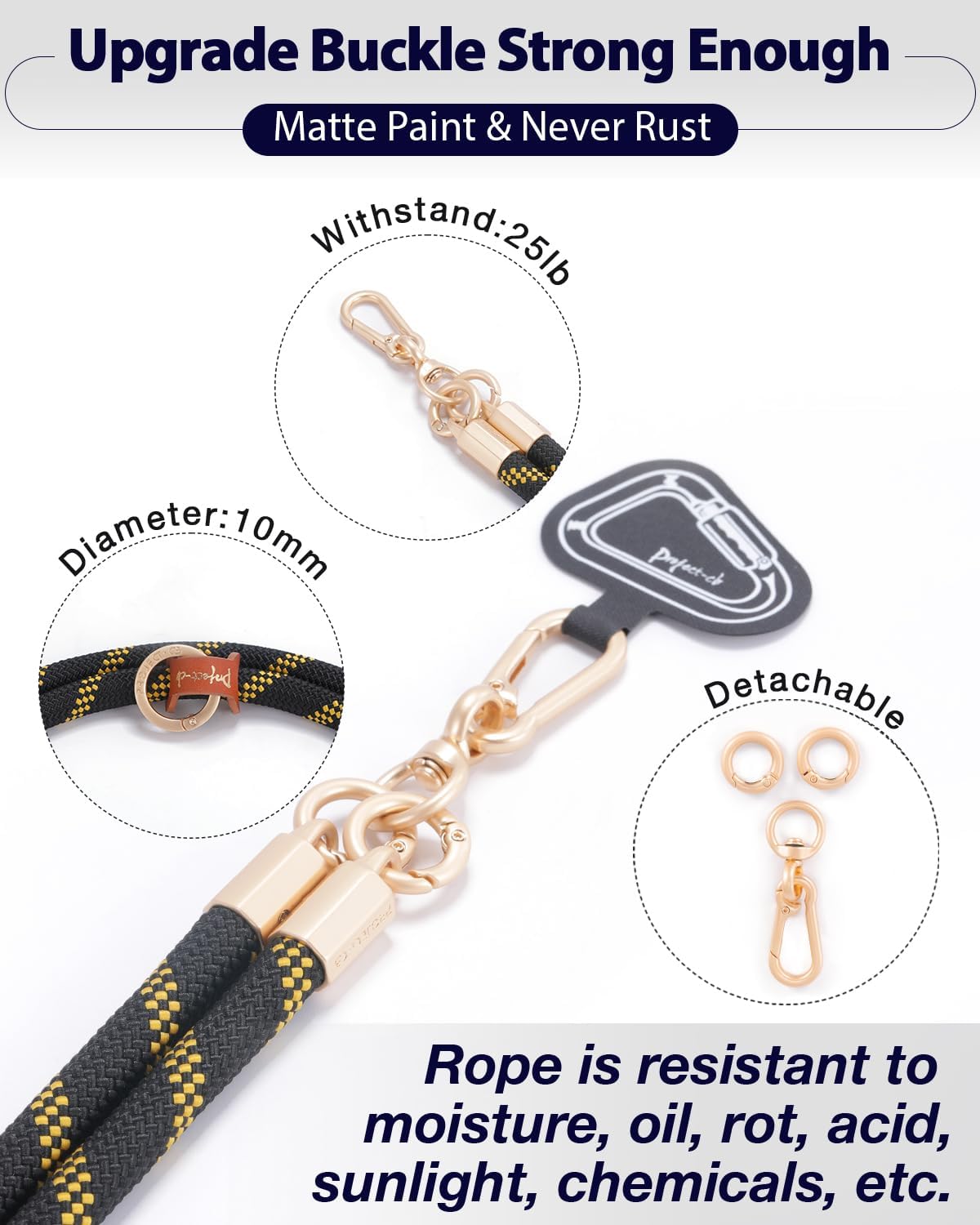 project-cb Cell Phone Lanyard ×1, Tether Tab ×2, Universal Adjustable Phone Strap, Crossbody, Neck Phone Lanyard, Rope Strap