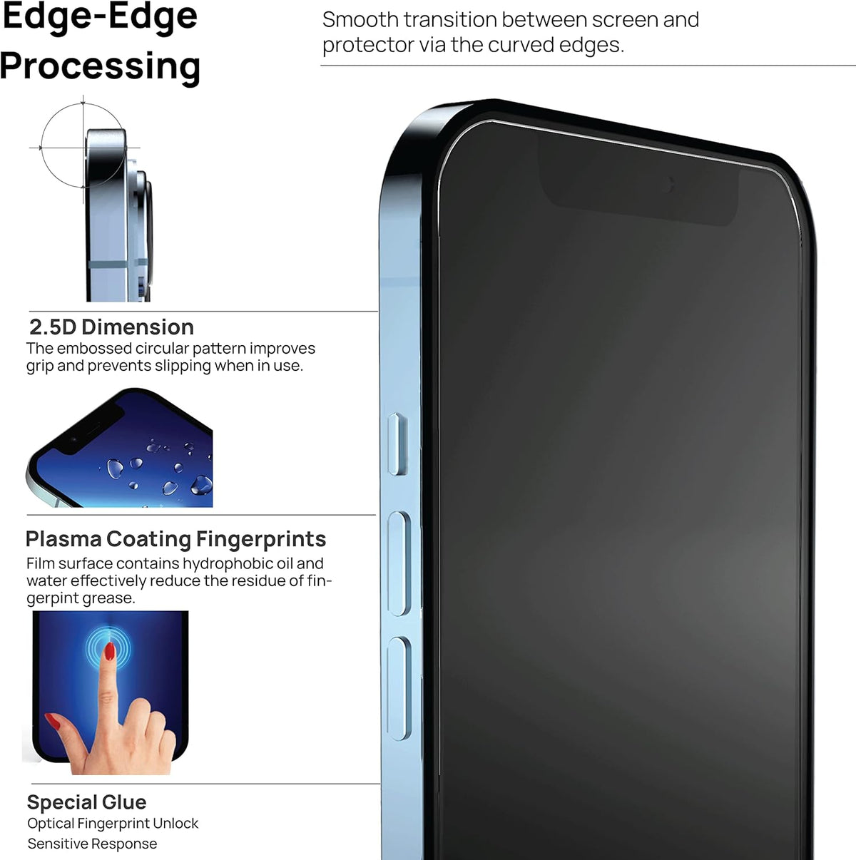 IceSword HD Clear Tempered Glass Screen Protector for iPhone 15 Pro Max (6.7 inch) 9H Hardness [Shatterproof]