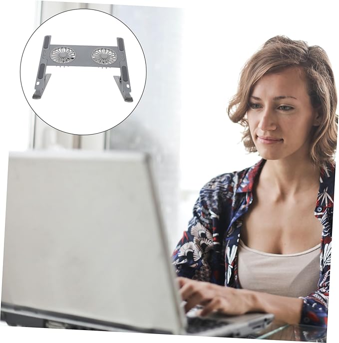 jojofuny Laptop Cooling Stand Anodized Aluminum Alloy Laptop Cooler Gear Height Adjustment Ergonomic Design for Gaming Work Low Noise and Efficient Heat Dissipation
