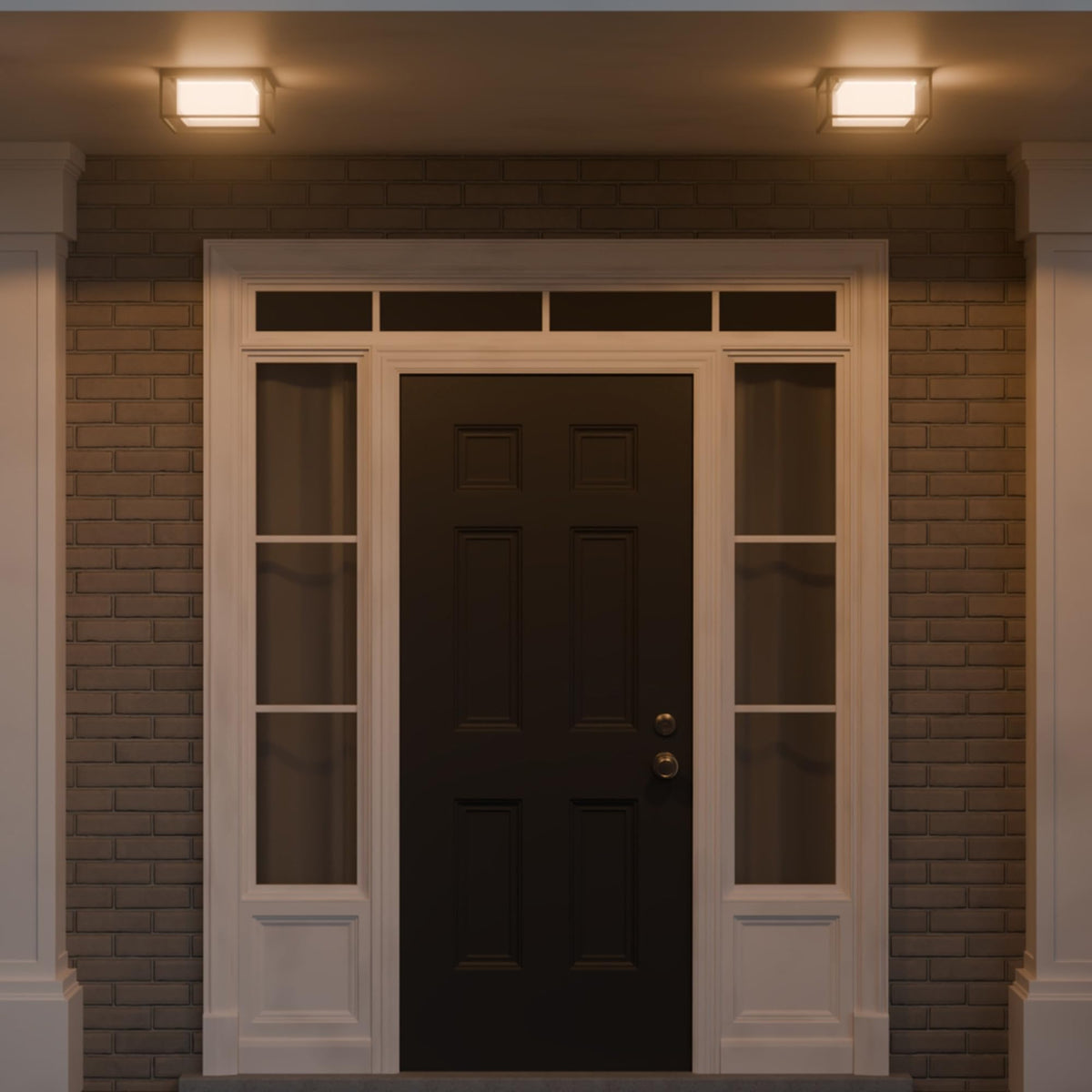 Globe Electric 60000164 1-Light Outdoor Flush Mount, Matte Black, Frosted Glass