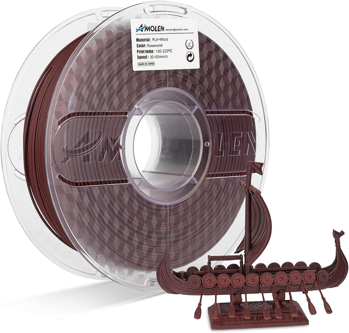 PLA Wood 1.75mm, 1KG/2.2LB