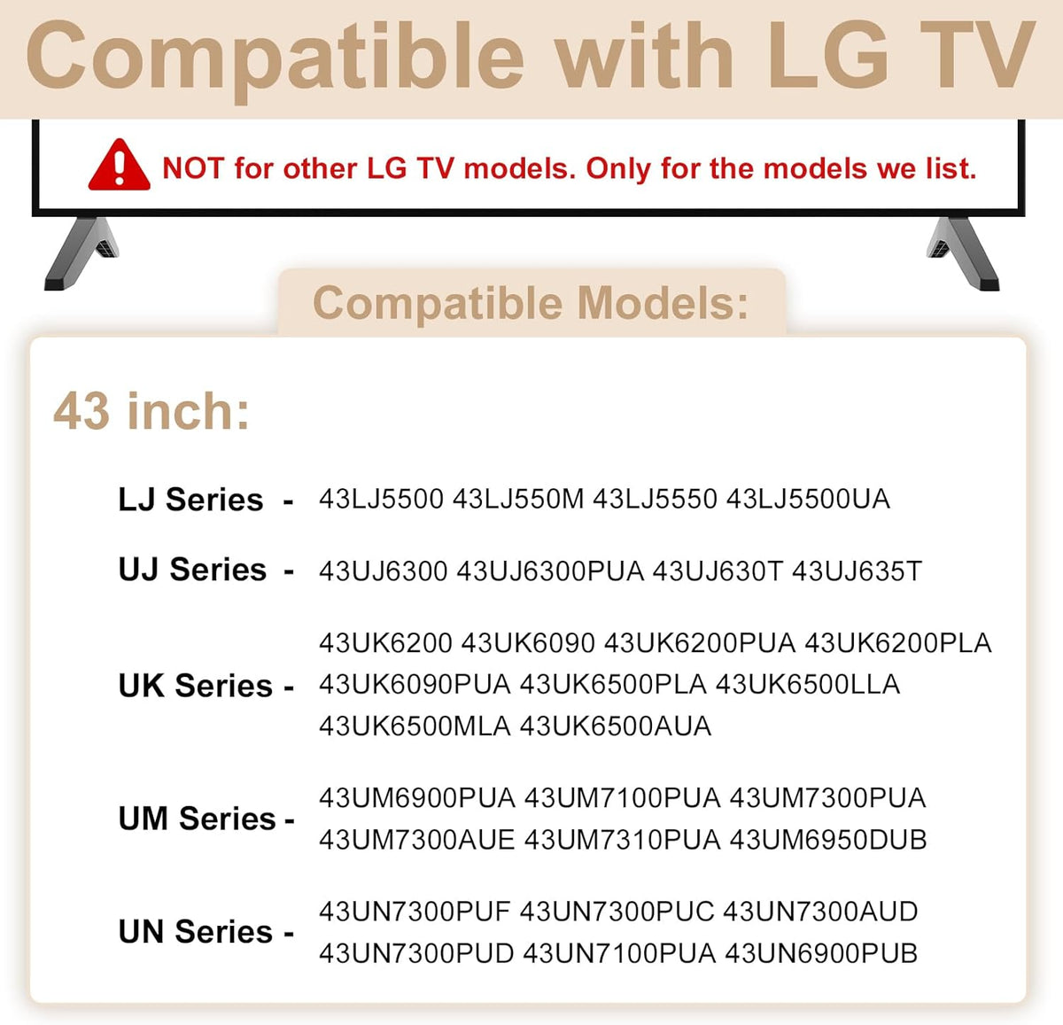 Dinghosen 43 Inch 43LJ5500 43UJ6300 43UJ635T 43UK6200 43UK6090 43UK6500 43UM6900 43UM7100 43UM7300 43UN7300 43UN7100