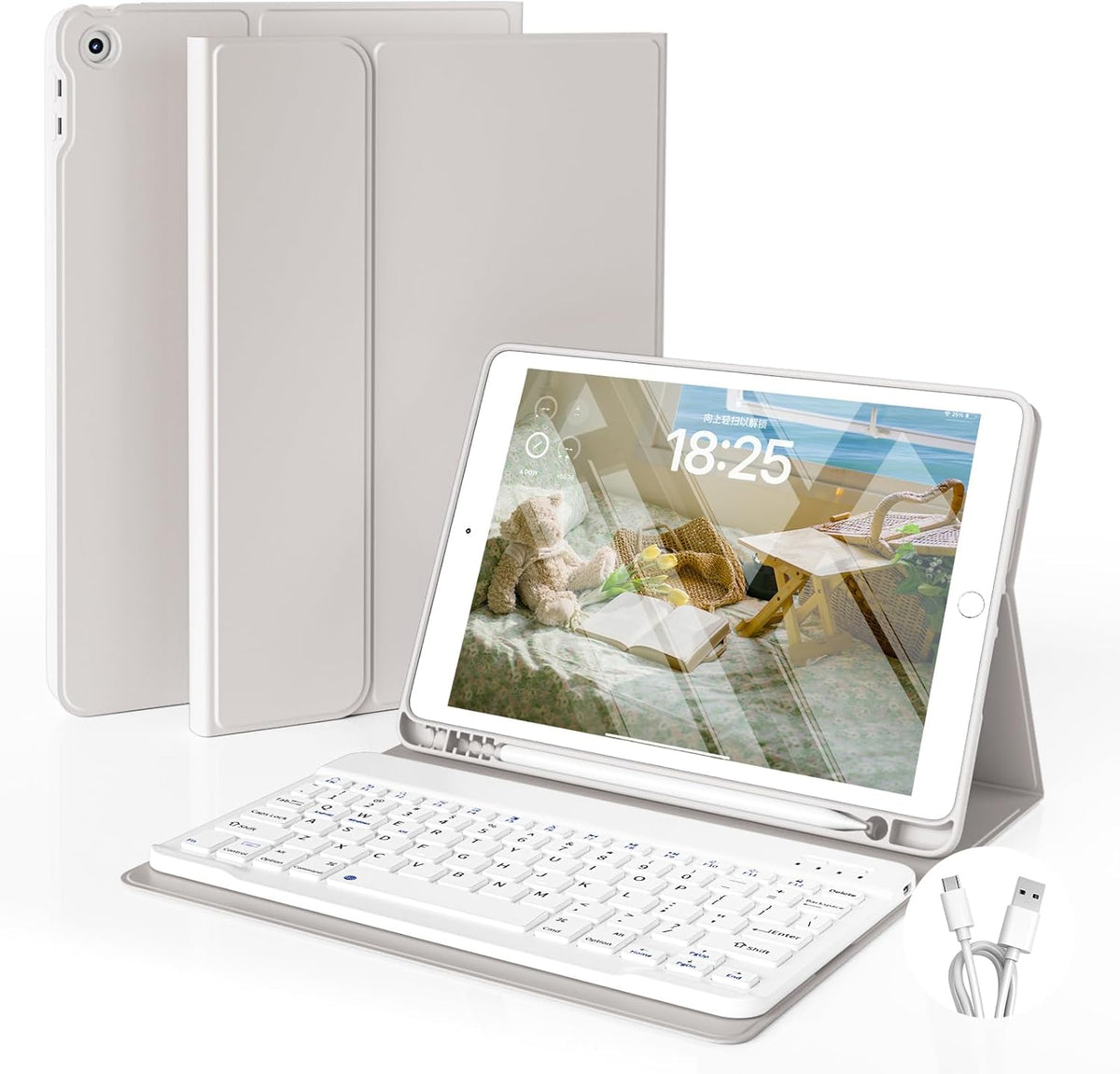 GKABXY 10.2 inch 2021/2020/2019, 9th/8th/7th Case with Keyboard for iPad iPad Generation Detachable Bluetooth Keyboard