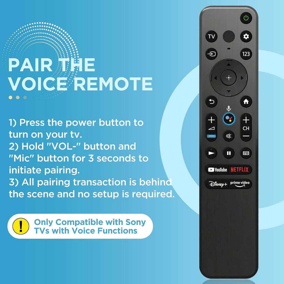 Amtone Smart Voice Remote Control RMF-TX800U Compatible with Sony A80K X80K X95K X90K X85K 4K 8K 2022 XR-65A80K RMF-TX900U HDR LED Smart TV