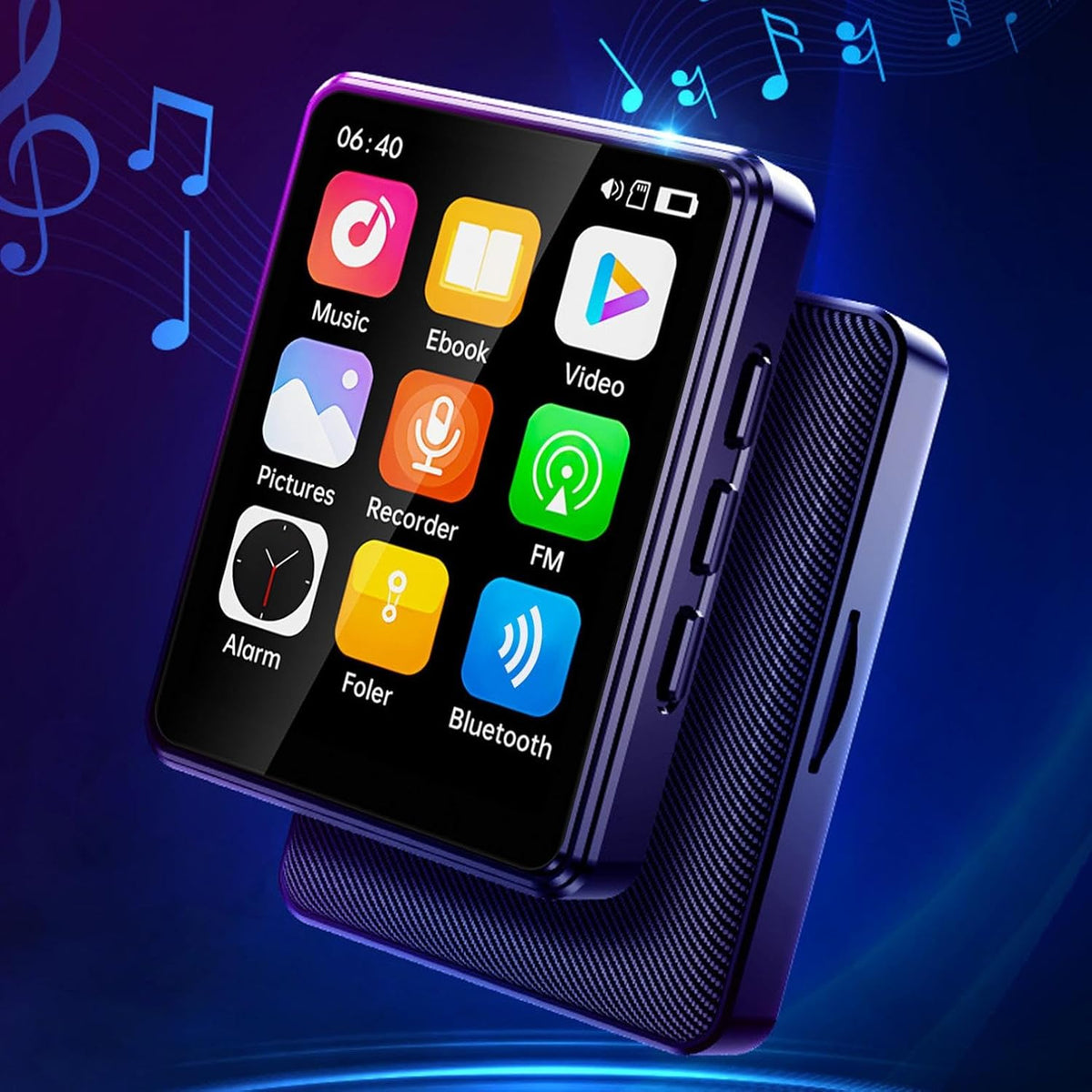 Generic Mp3 Mp4 Mp3, Commuting Player with Charging Cable, HiFi Sound Music Player with Speakers, Players Touchscreen