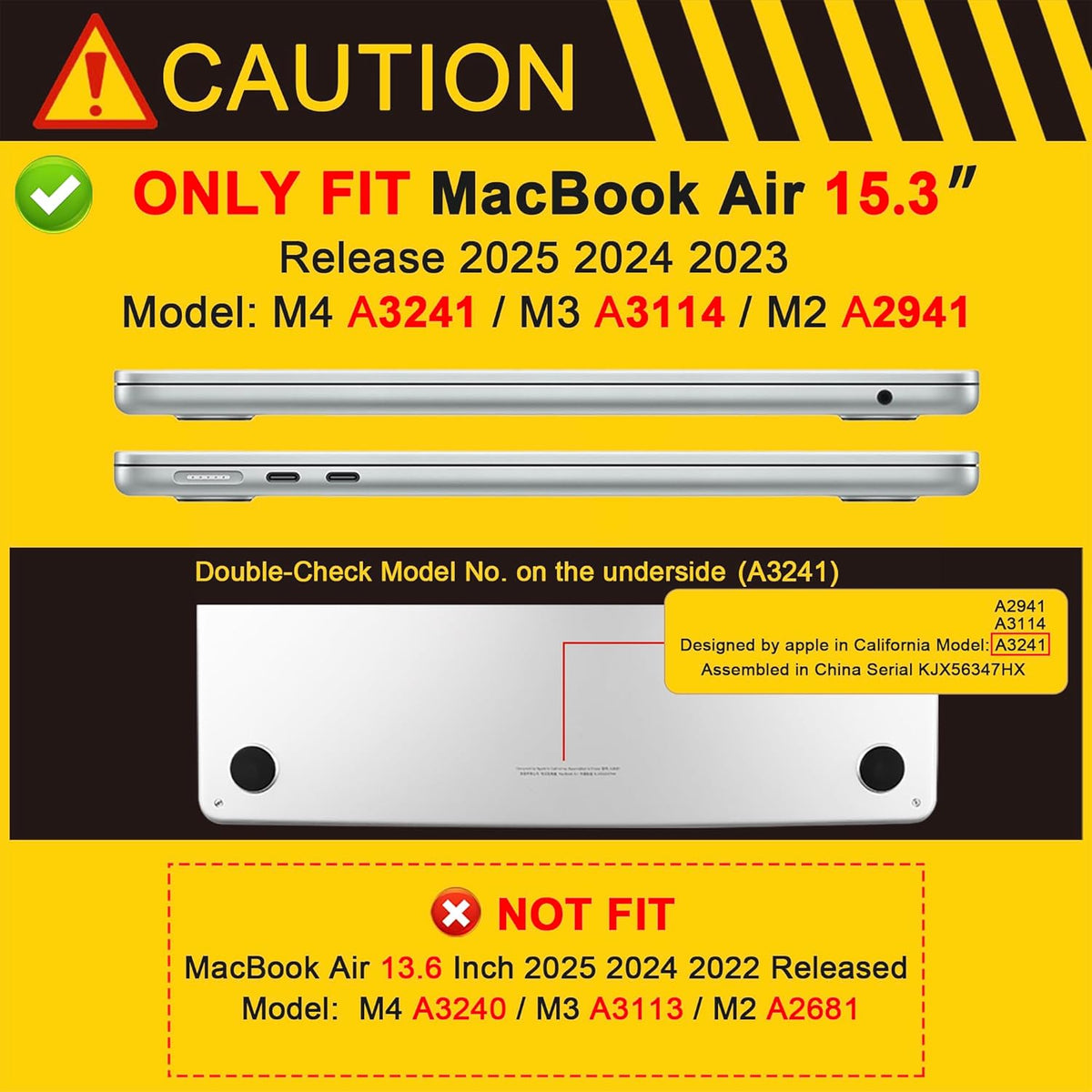 MEEgoodo for M4/M3/M2 MacBook Air 15.3 inch Case 2025 2024 2023, Case Fit Model (A3241/A3114/A2941) for MacBook Air 15 inch, Laptop Hard Shell with Keyboard Cover, Forest of Mushrooms