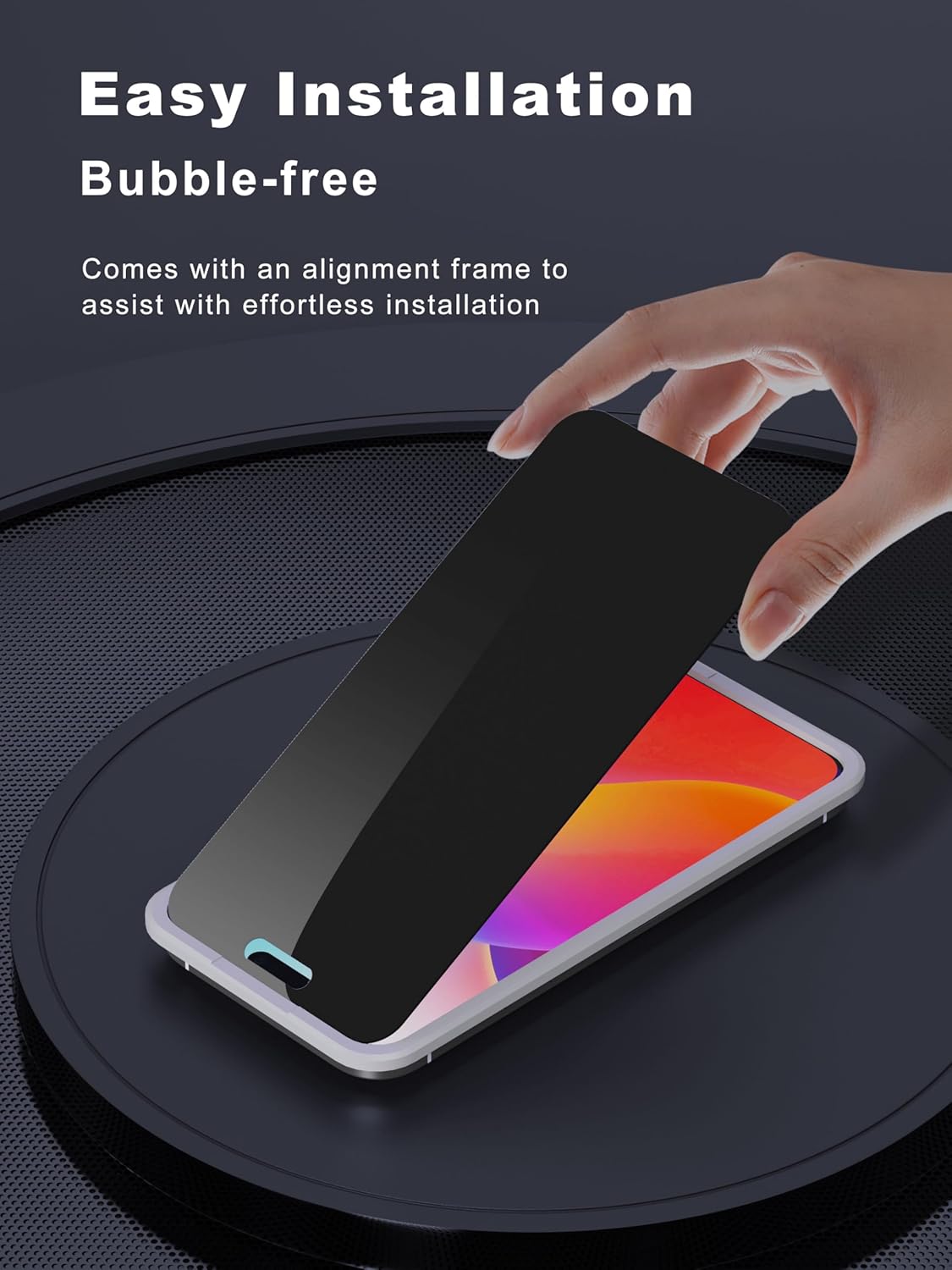 Compatible for iPhone 16 Pro Max Privacy Screen Protector 6.9 inch, Anti Spy Anti Blue Light HD Tempered Glass Screen Protector Easy Installation, Case Friendly, 2 Pack Black