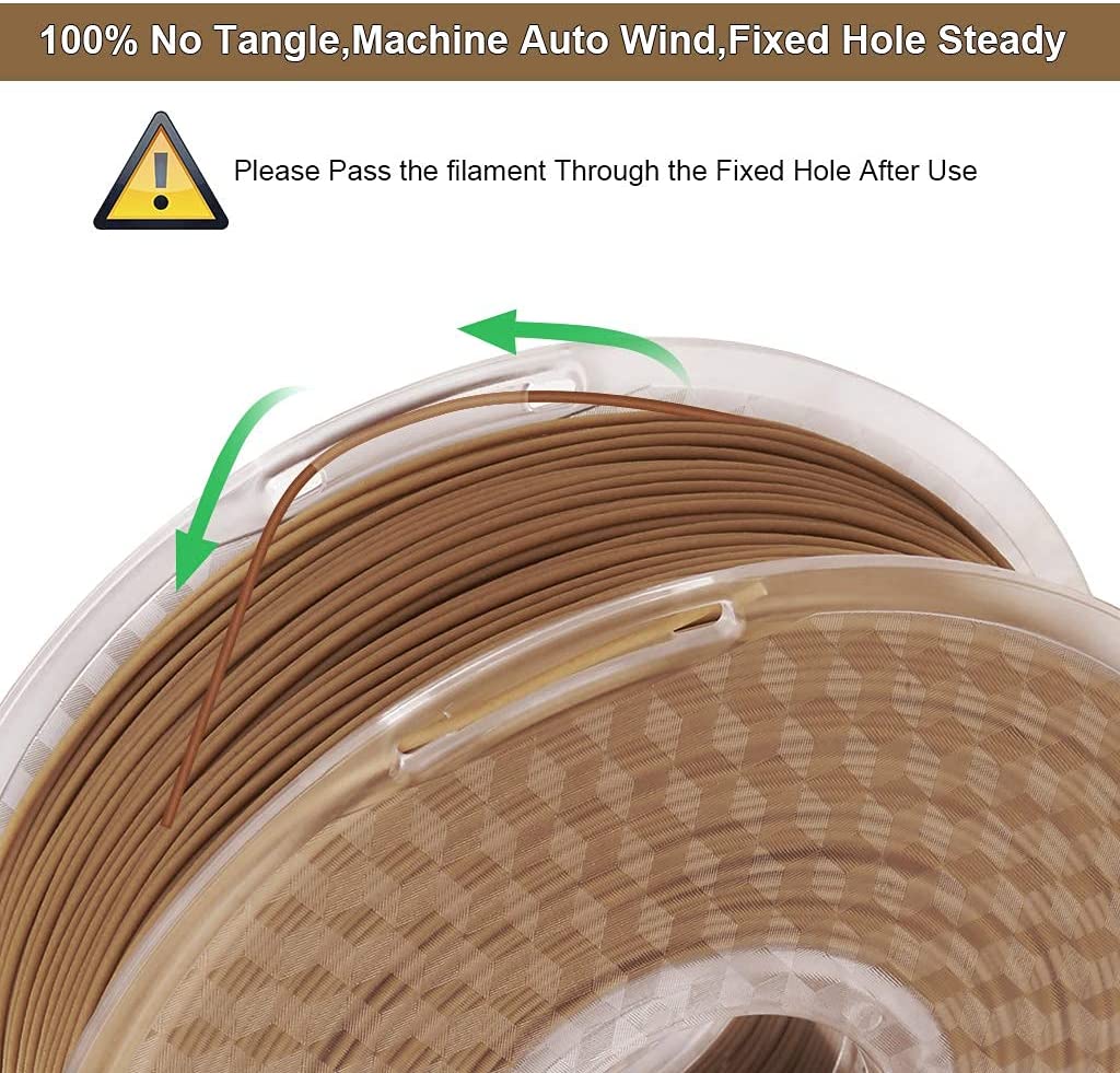 PLA Wood 1.75mm, 1KG/2.2LB