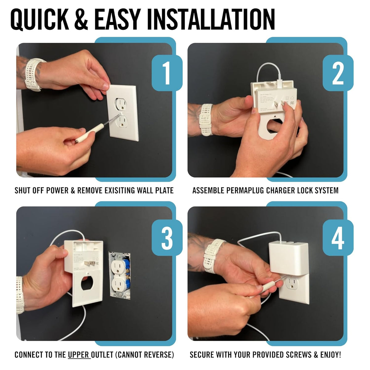 [Charger & Cable Included] Permaplug Anti-Theft Charger Lock, Compatible with iPhone 14/13/12, Safety Device