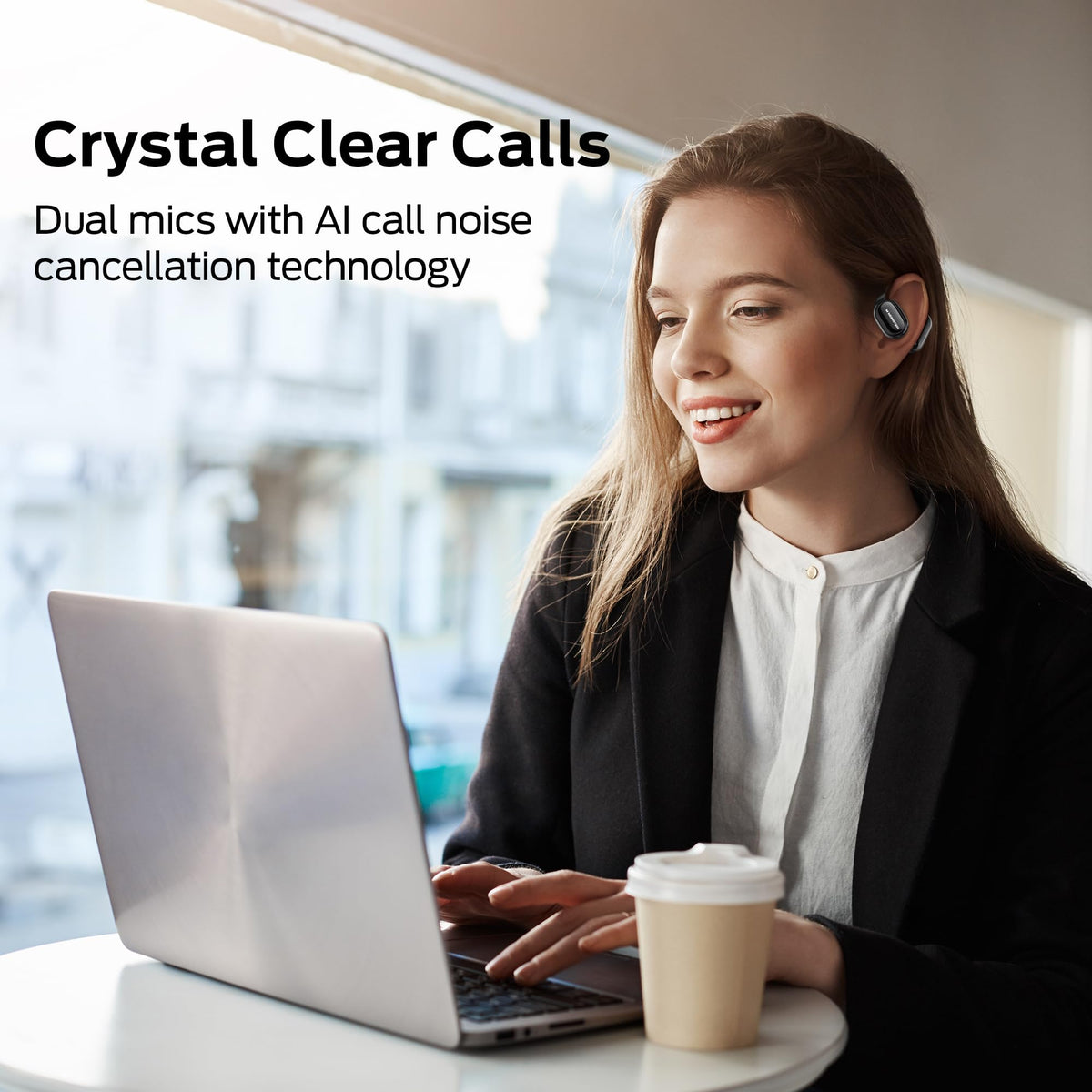 Monster Open Free AC100 Open Ear Bluetooth 5.3 Headphones, Wireless Earbuds with Earhooks, Immersive Stereo Sound by 16mm Large Driver, Clear Calls