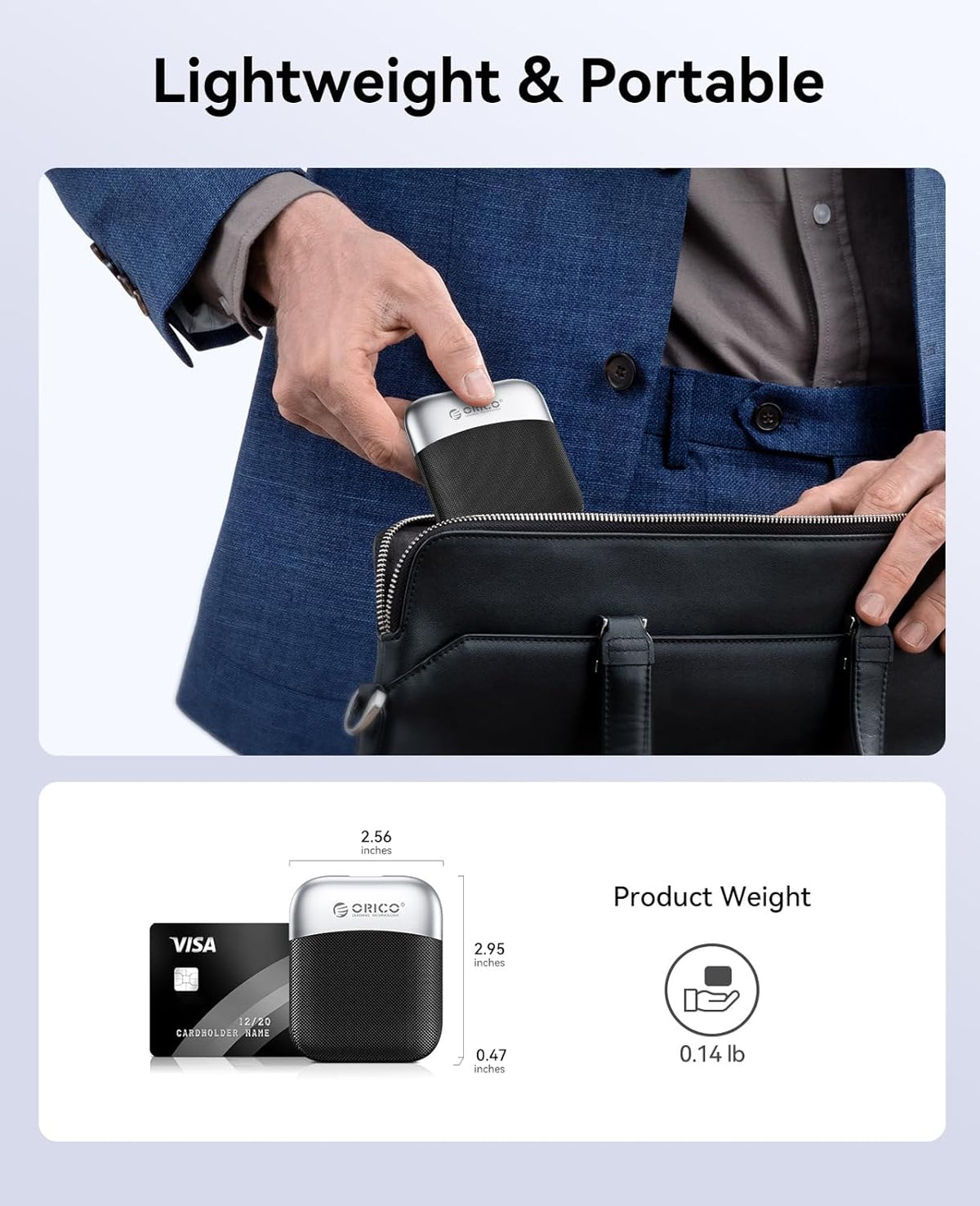 ORICO 1TB External SSD with 2 in 1 USB C & A Cable, Up to 460MB/s, Plug and Play Portable Solid State Drives, Reliable Storage for USB C Smartphone, Tablet, PC - M5PLUS