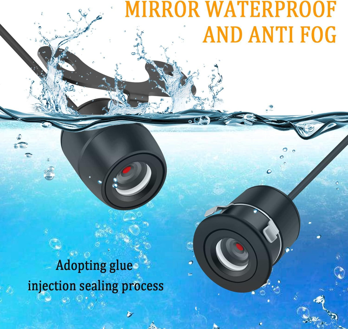 IHOTDER [170Wide Car Reverse Backup Camera - [HD Night Vision] Angle] Front Side Rear View Camera with Dual Purpose
