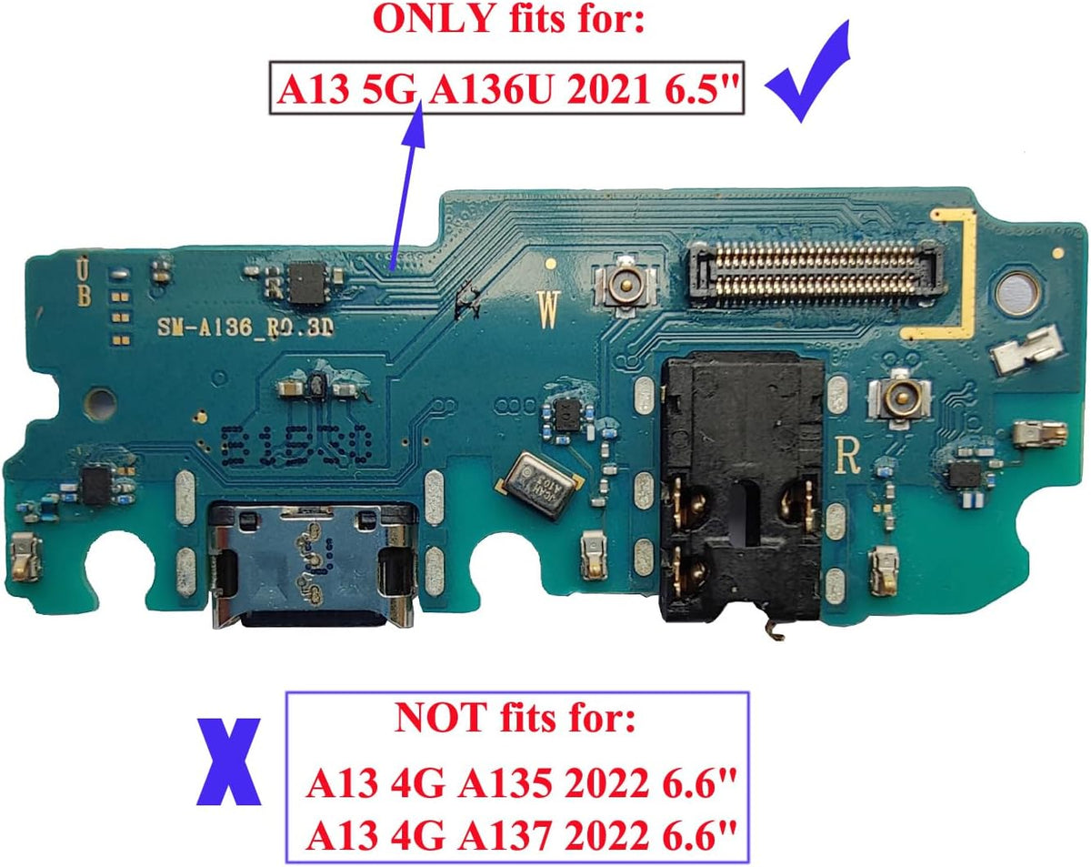 Galaxy A13 5G A136U USB Charging Port Dock Connector Charger Board Flex Cable Replacement for Samsung Galaxy A13
