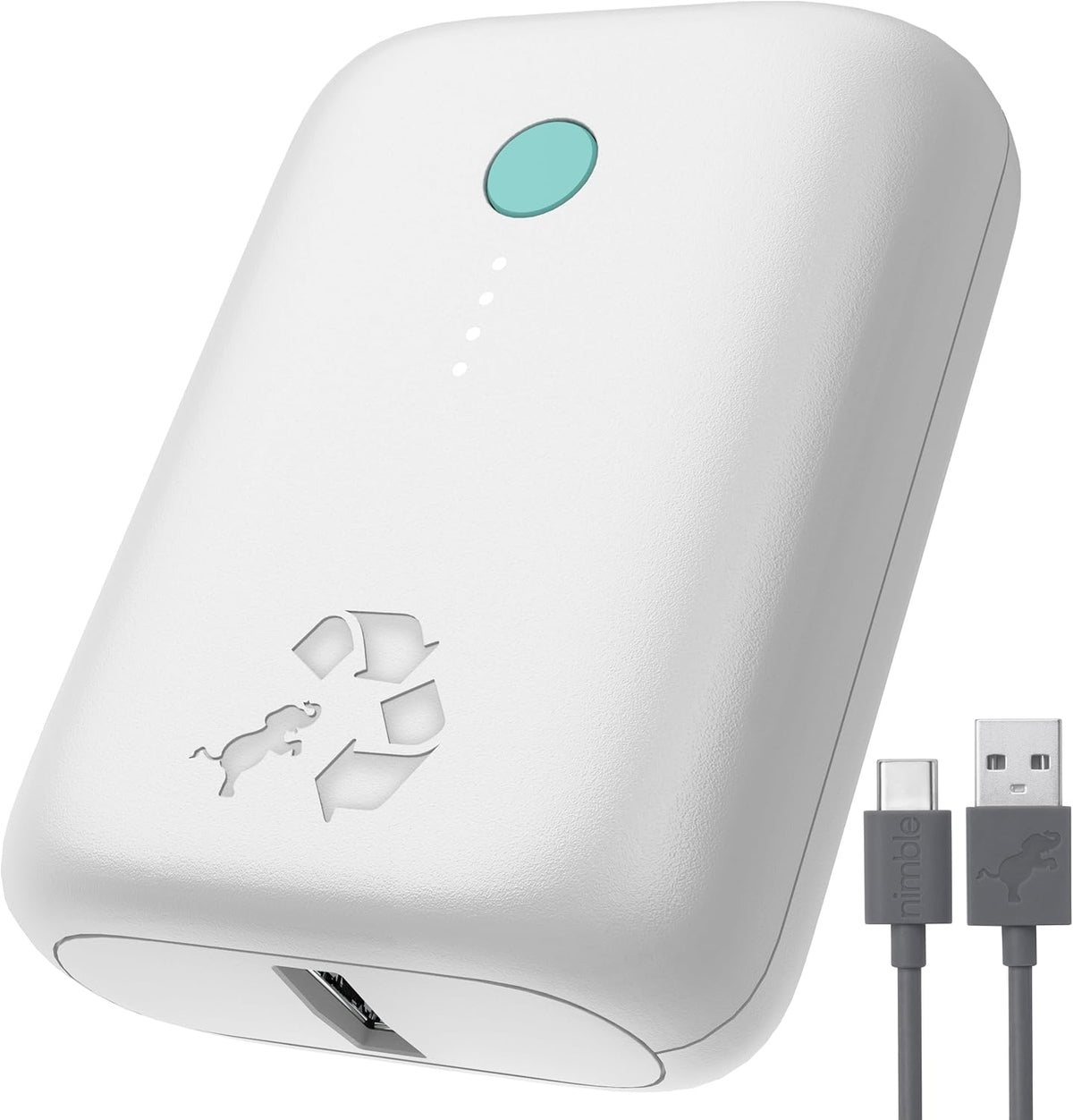 Nimble Champ Lite Portable Charger, 5200mAh Fast Charging Power Bank 15W USB C and A Port with Cable, Travel Essential Battery Pack for iPhone Galaxy Pixel MacBook iPad Kindle Airpod Laptop Tablet