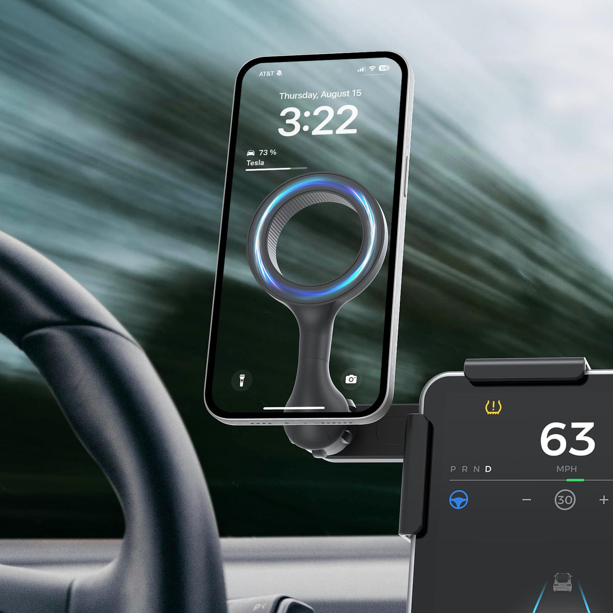 CYBERGUYS! Magnetic Phone Mount for Tesla Monitor - Tesla Model 3/Y X/S (2022) Accessories for All Cell Phones - Strong Magnetic Hold Tesla Phone