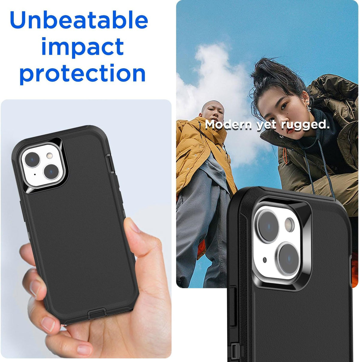 AICase iPhone 14 Plus Case (6.7") - Rugged, Heavy Duty, Shockproof, Dust Proof, with Glass Screen Protector.