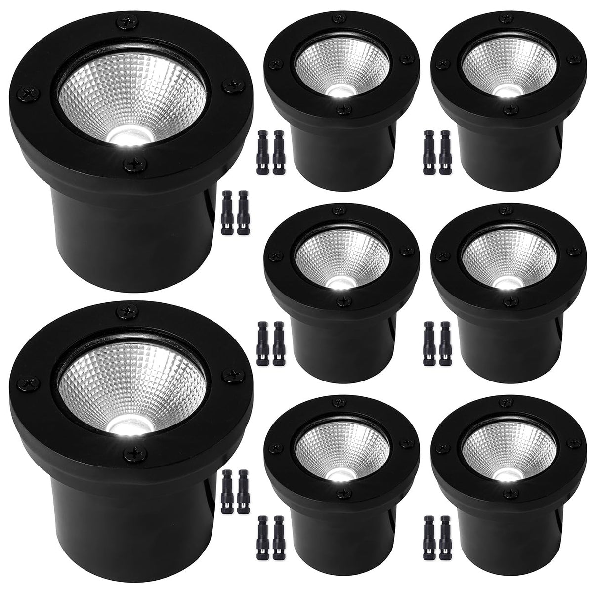 EAGLOD 12W LED Well Light, Low Voltage Landscape Ground Lights,12V-24V Outdoor In Ground Lights, IP67 Waterproof Landscape Lighting 5000K Daylight