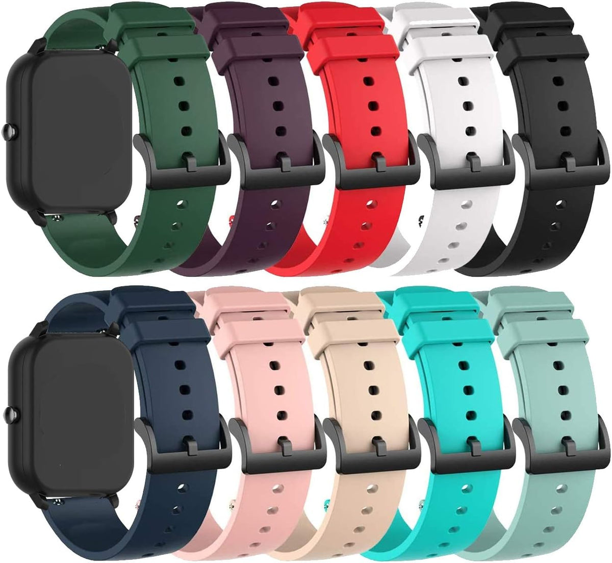 Bands Compatible with Rinsmola Replacement Wristbands, Colourful Silicone Bracelet Quick Release Strap for Smartwatch