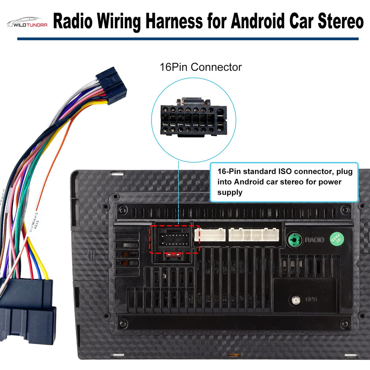 16Pin 2011-2020 16Pin F150 250 350 450 550 ISO Aftermarket Radio Harness Adapter for Ford with Radio Antenna Adapter