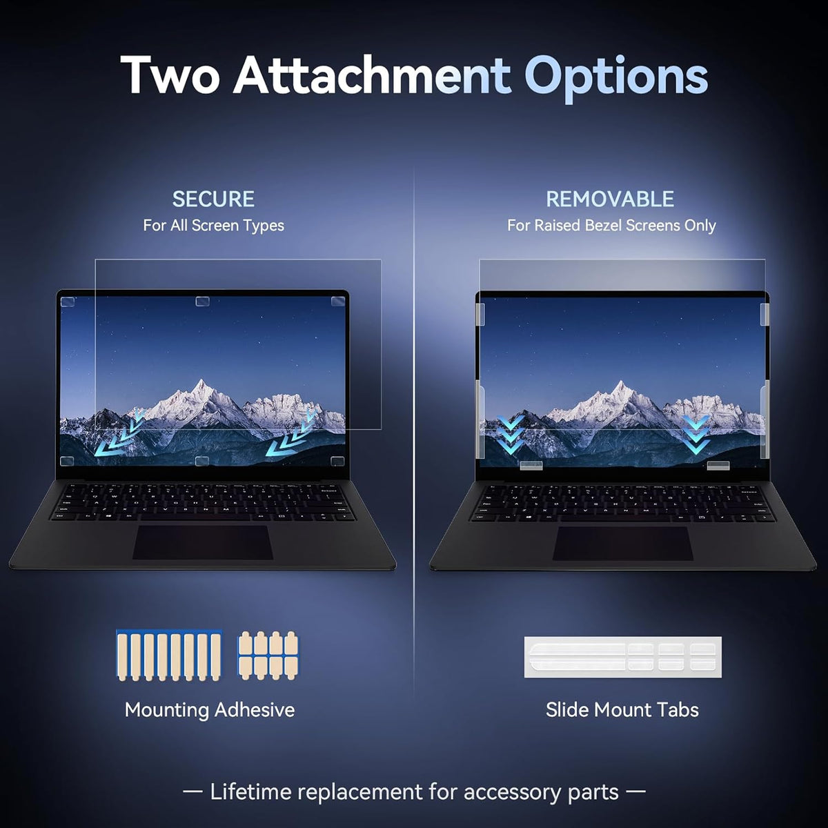 Laptop Privacy Screen 16 Inch Compatible With Lenovo Hp Dell Acer Asus Thinkpad Envy Xps, 16:9 Aspect Removable Anti Glare Blue Light Filter Protector, 16inch Computer Monitor Privacy Shield