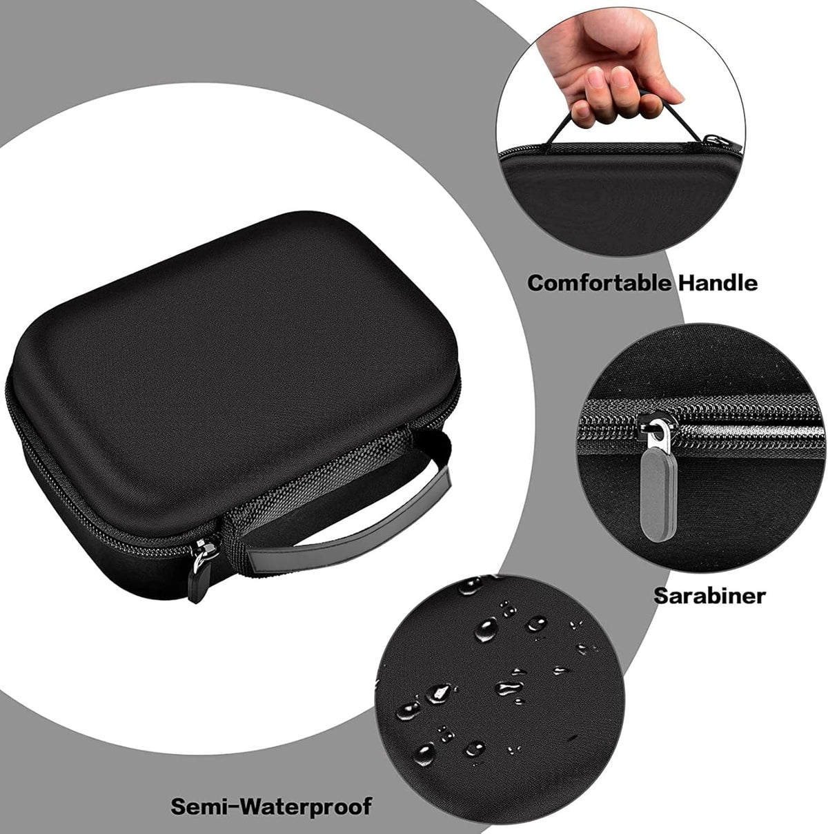 Case Compatible with Phomemo M110 Label Maker - Portable Mini Bluetooth Thermal Label Maker Carrying Storage Bag for Printer Labels, USB Cable and Accessories Black (Box Only)