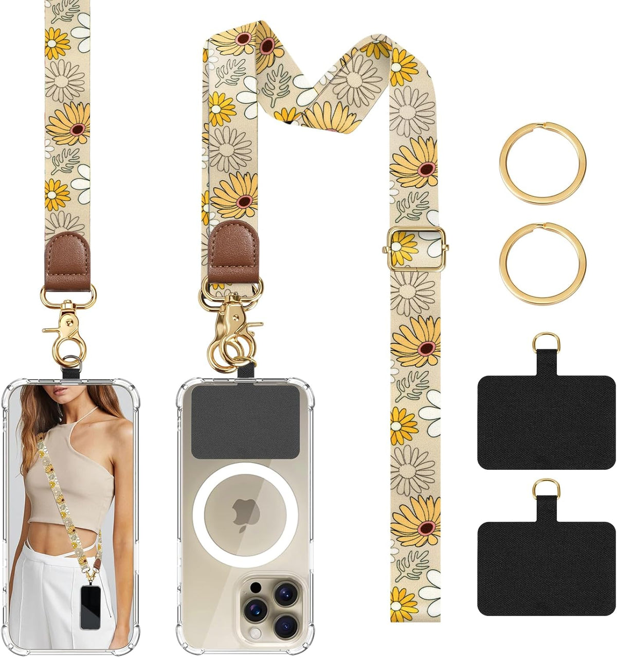 TiMOVO Phone Lanyard Crossbody Wrist Strap, Adjustable Anti-Theft Strap for Smartphone Case