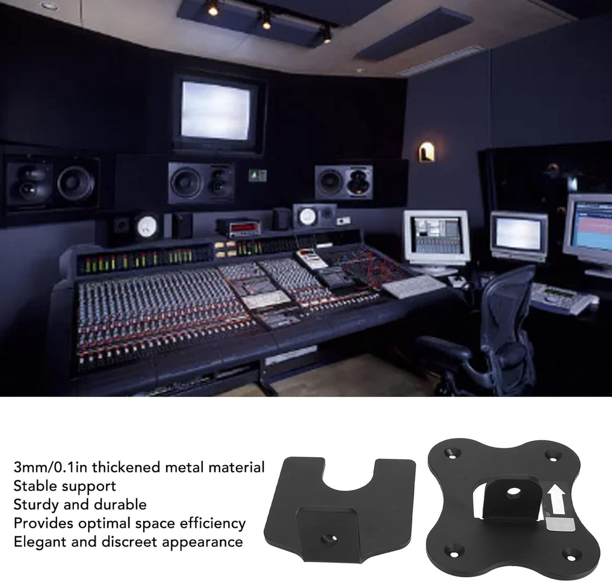 FOTABPYTI Wireless Speaker Wall Mount Bracket - Sturdy 3mm Thick Metal with Screws for Great Space Efficiency