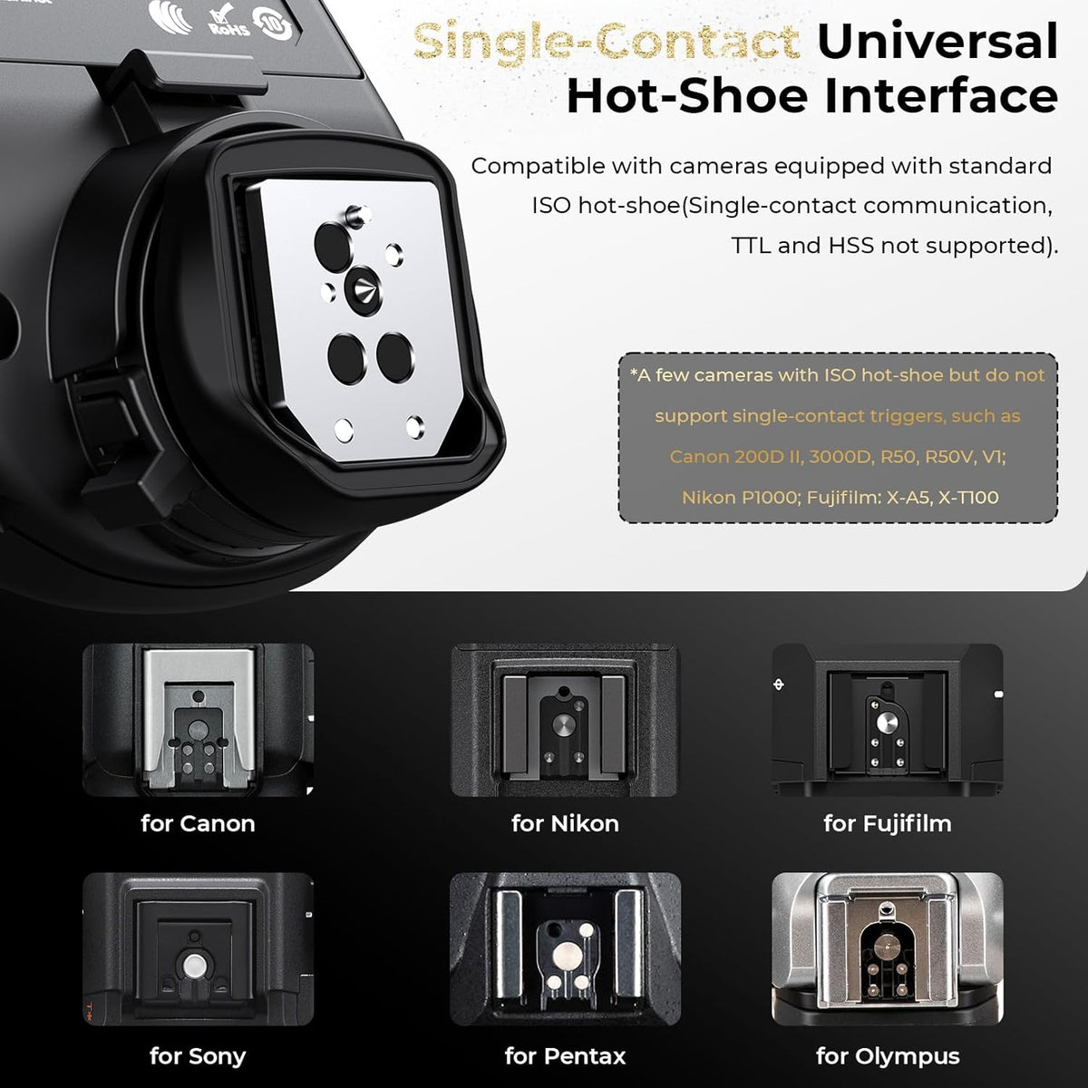 AODELAN Wireless Flash Trigger Compatible with Profoto Air1 and Air2, for Canon, for Sony, for Nikon, for Olympus,for Fujifilm Cameras 650FT Remote Control 100 Channels 6 Groups,Replaces Connect Pro