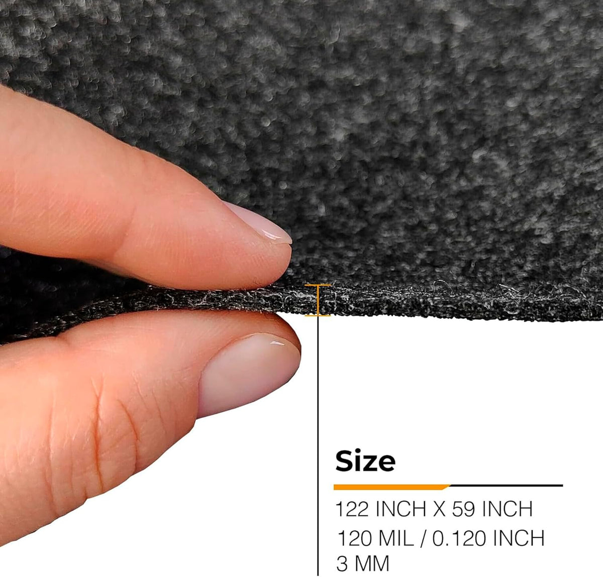 Siless 59"x122" Graphite Underfelt Carpet for Speaker, Sub Box Carpet, Auto, RV, Boat, Truck, Car Trunk Felt Fabric