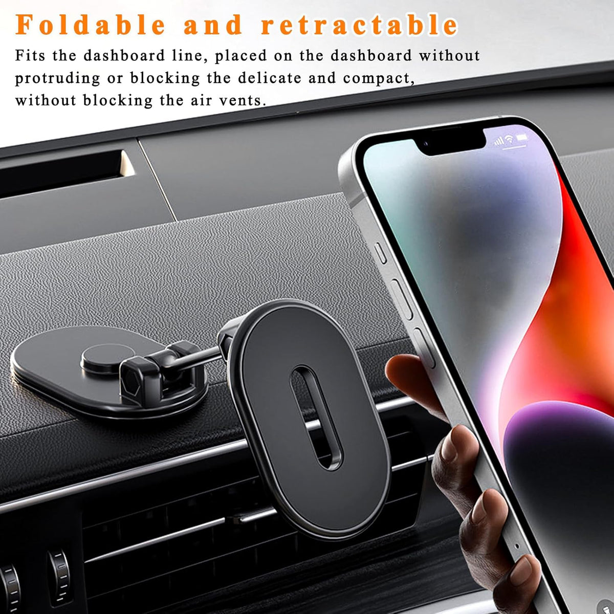 Magnetic Phone Holder for Car, 360 Degree Rotatable Auto Mount with 8 Strong Magnets, Compatible with All Smartphones