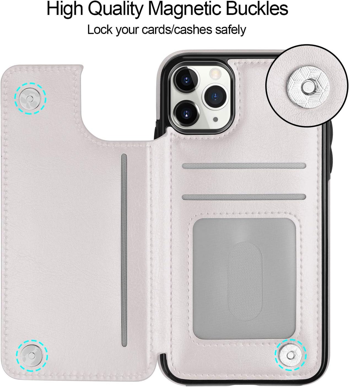 HianDier iPhone 11 Pro Case with Card Holder Wallet, Magnetic Closure Shockproof Cover for iPhone 11 Pro